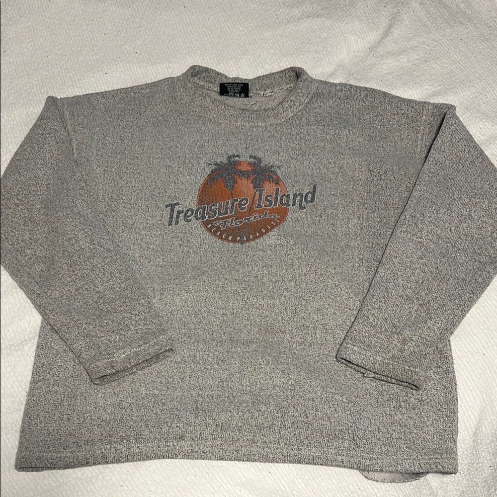 Exist Gray and Orange Crewneck Sweater